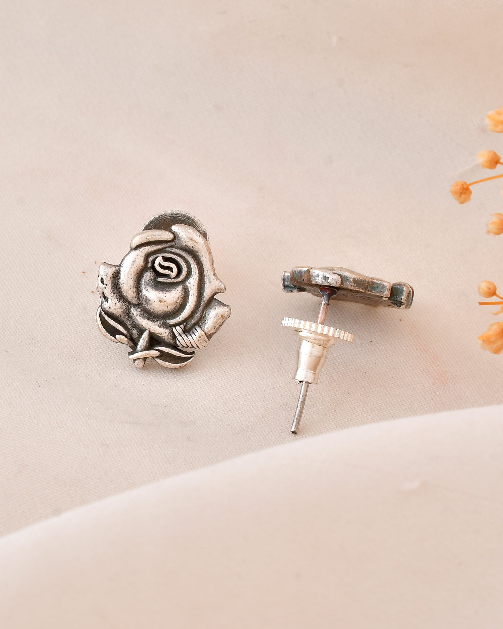 Rose Blossom Dandiya Stud Earrings